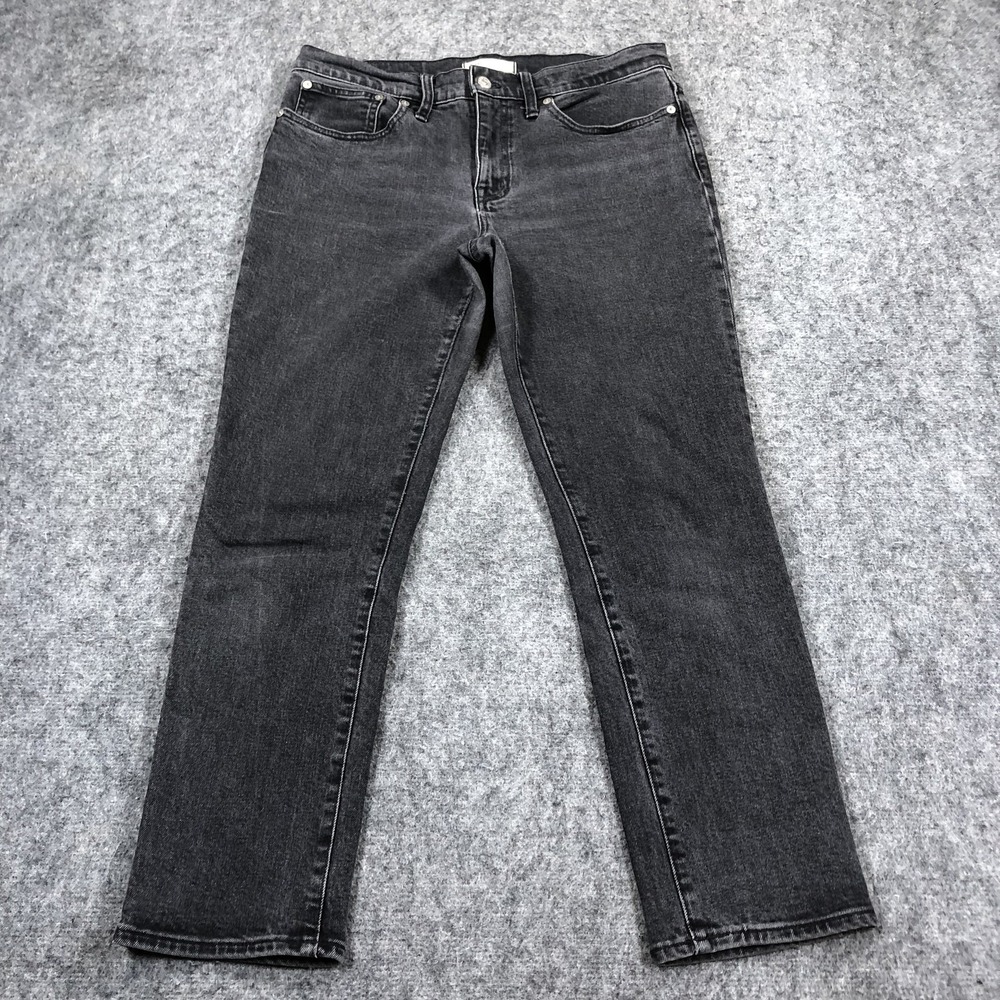Madewell Tomboy Jeans Womens 28 Charcoal Mid Rise Straight Stretch Denim